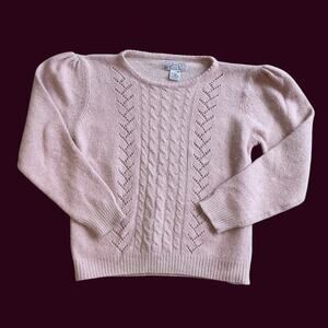 Spice of Life 1980s vintage pink silk rabbit hair puff sleeve sweater XS